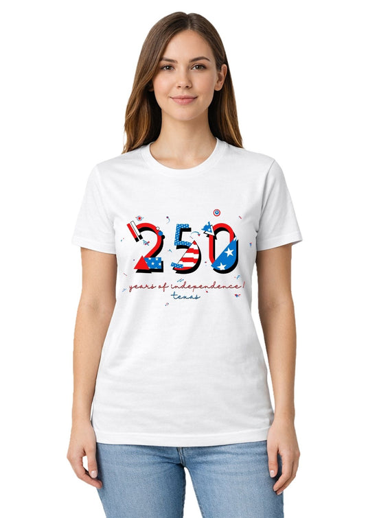 Texas USA 250 T-Shirt | 250 Years of Independence POPtypeβ’ Tee