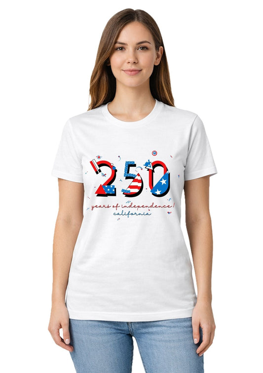 California USA 250 T-Shirt | 250 Years of Independence POPtype™ Tee