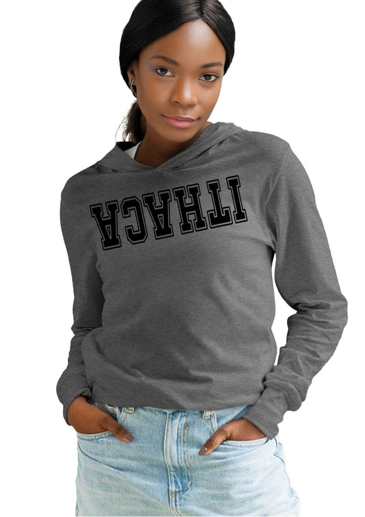 Ithaca FlipSide Hoodie Tee – Upstate NY College Town Classic