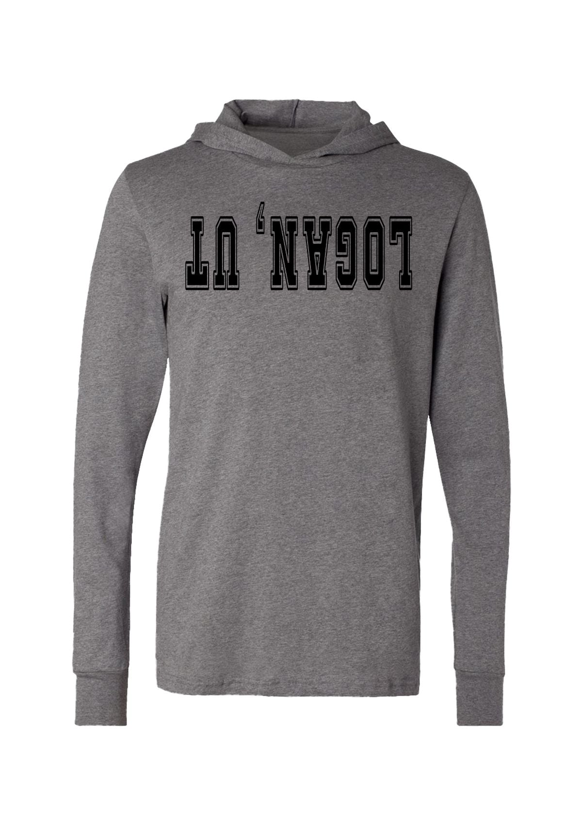 Logan, UT FlipSide T-Shirt Hoodie – Study Break Style with Mountain Chill