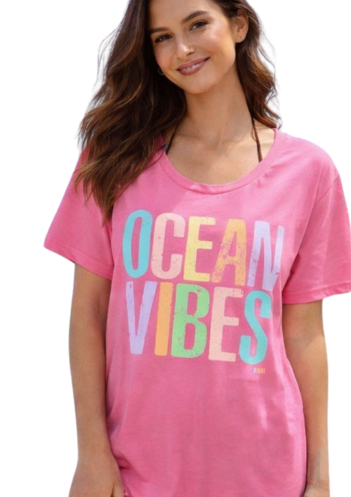 Miami “Ocean Vibes” T-Shirt – Sunset Pink