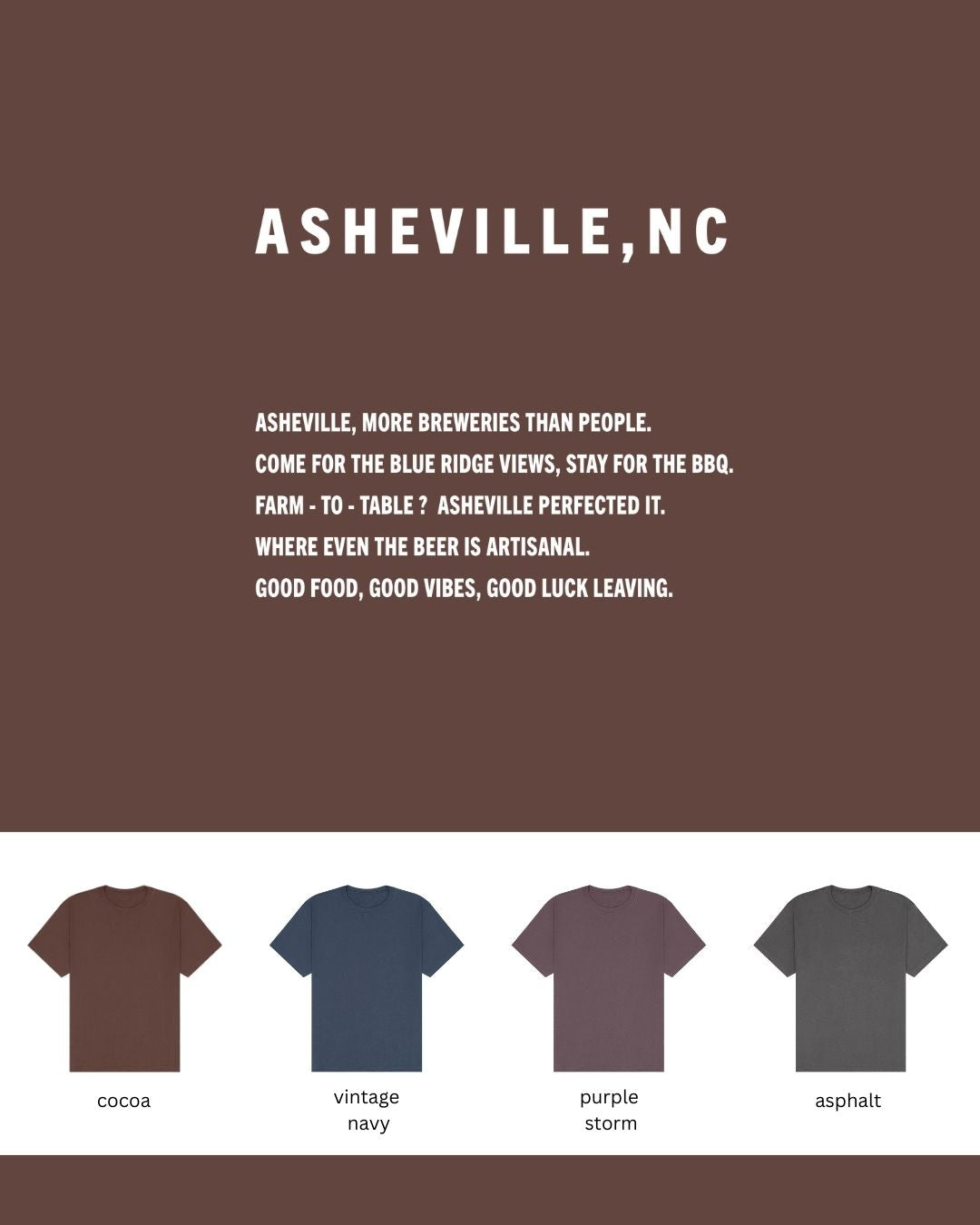 Asheville, NC Oversized T-Shirt – 7.5 oz Airlume Cotton