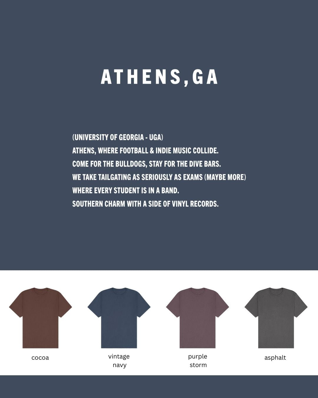 Athens, GA Unisex Oversized T-Shirt – Indie Spirit + Bulldog Pride
