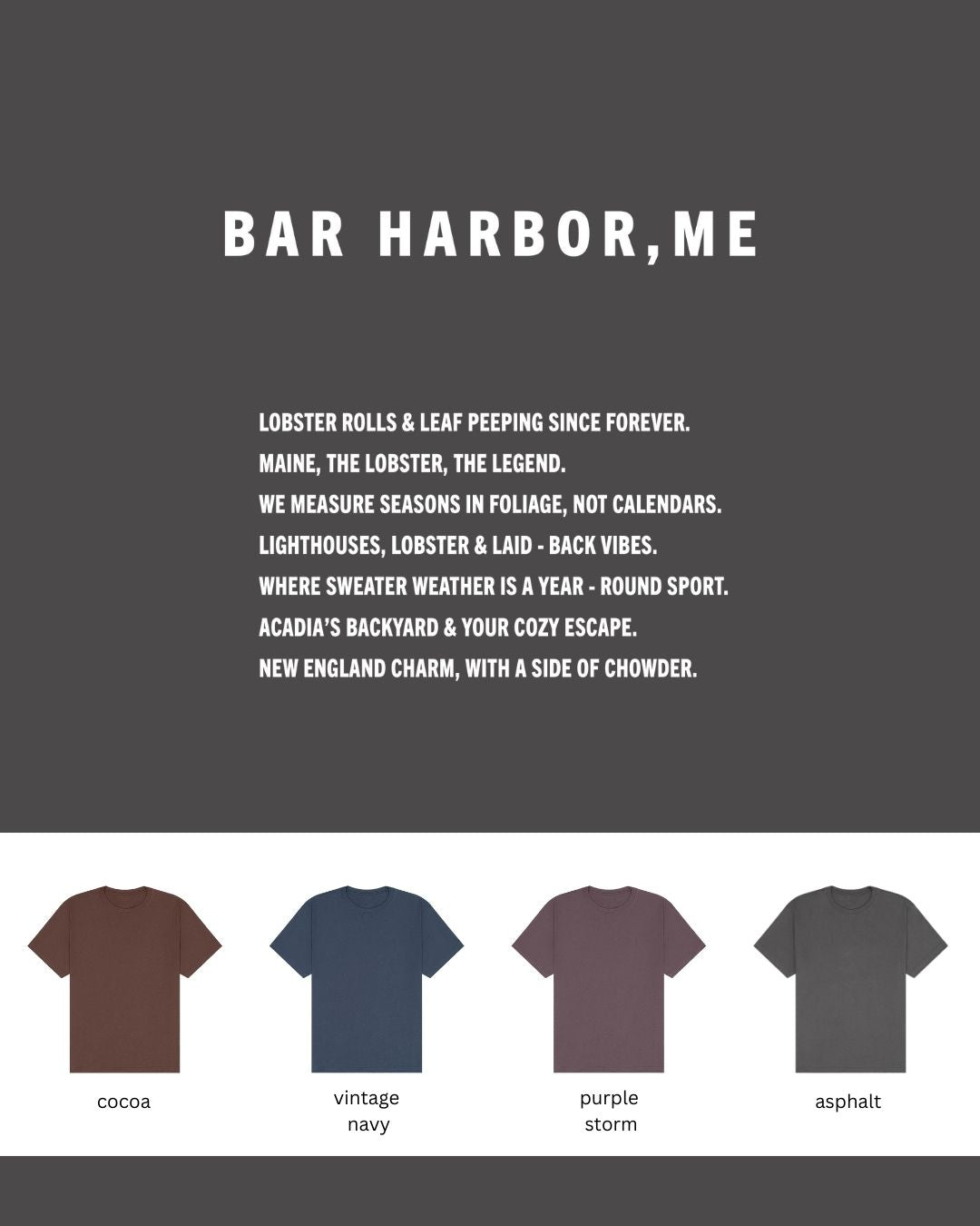 Bar Harbor, Maine Oversized T-Shirt – Coastal Cool & Chowder