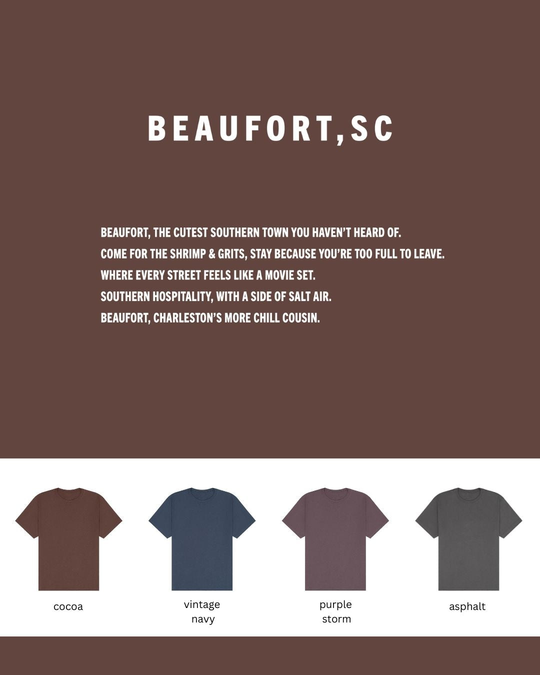 Beaufort, SC Oversized Unisex Tee