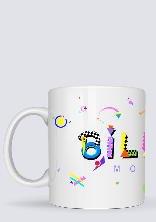 Billings Montana white ceramic mug in POPtype font