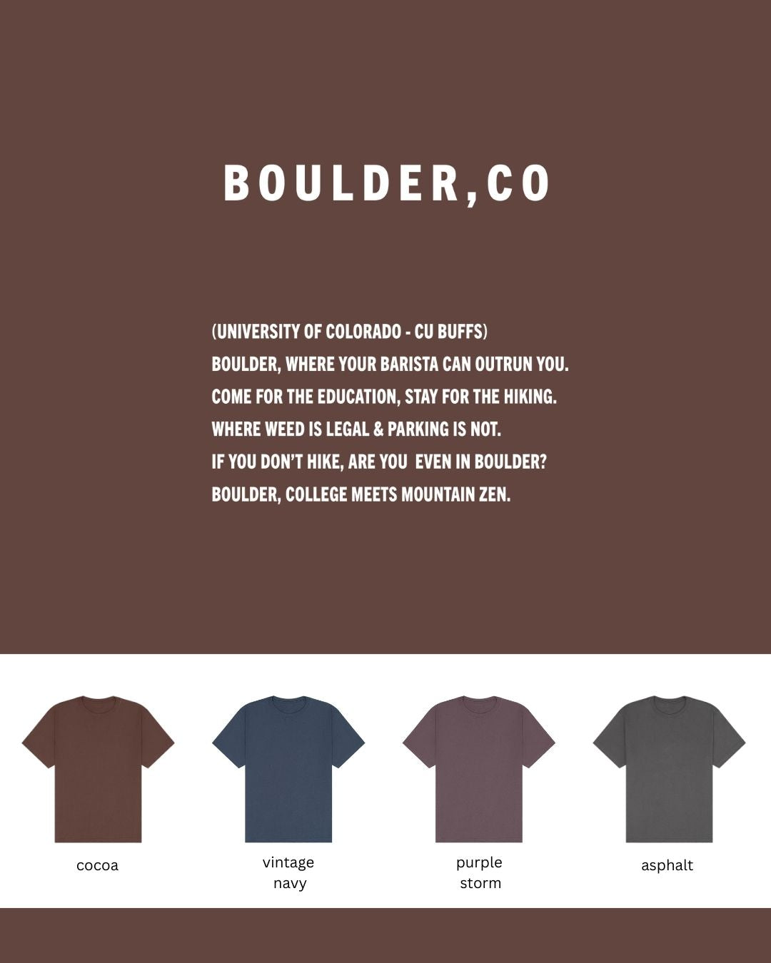 Boulder, CO Oversized Heavyweight T-Shirt – Mountain Town Meets College Cool Tee