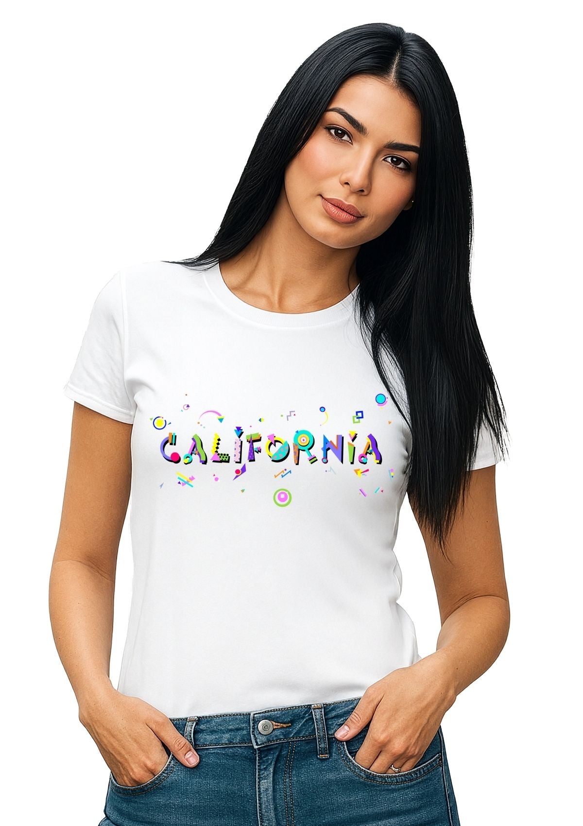California POPtype T-Shirt β Retro Memphis Style West Coast Souvenir π