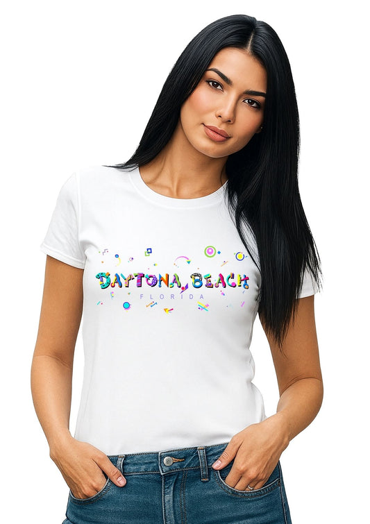 Daytona Beach, Florida POPtype T-Shirt - Sun, Sand & Speed 🏁☀️