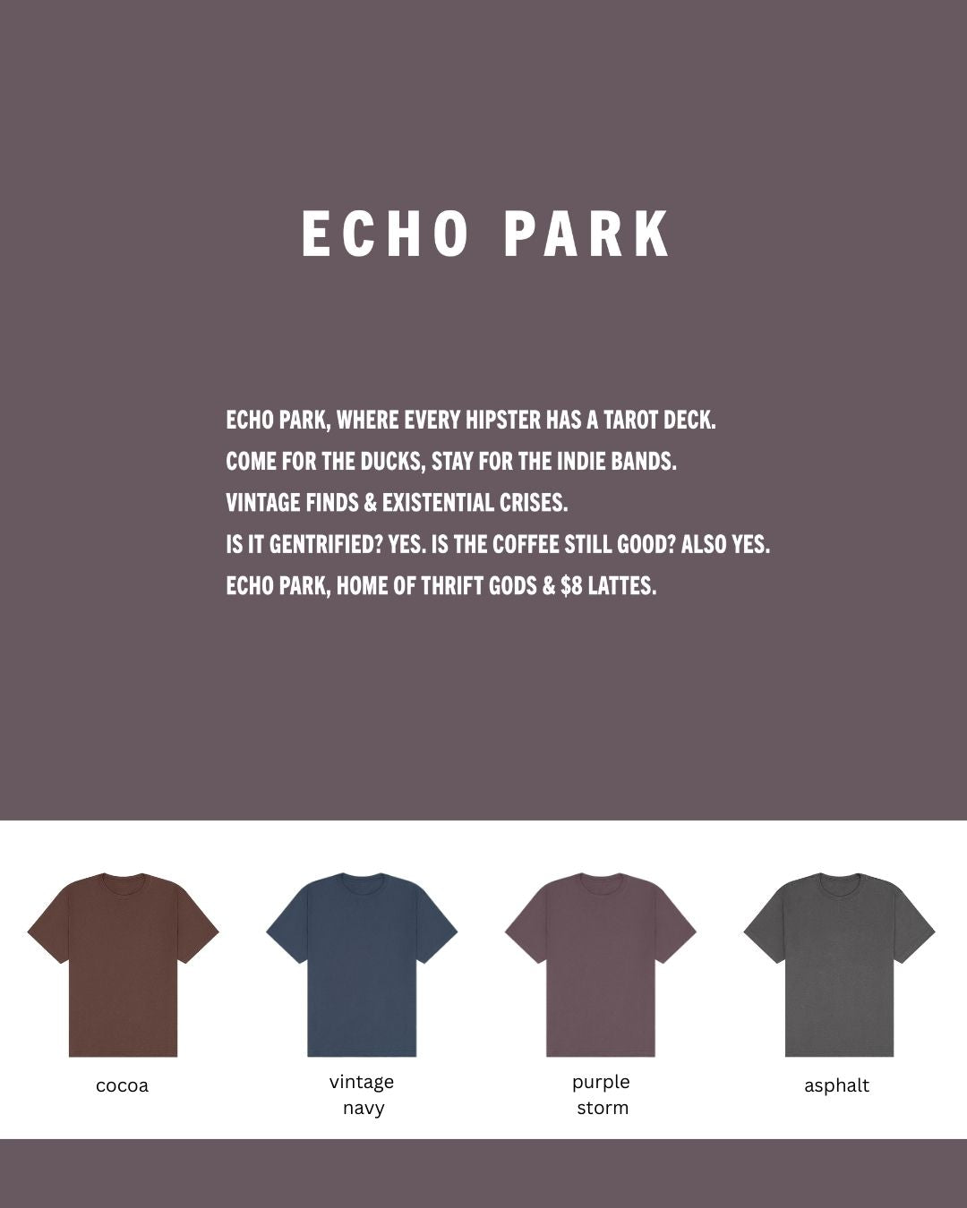 Echo Park Oversized Heavyweight T-Shirt – Tarot Decks & $8 Lattes Tee
