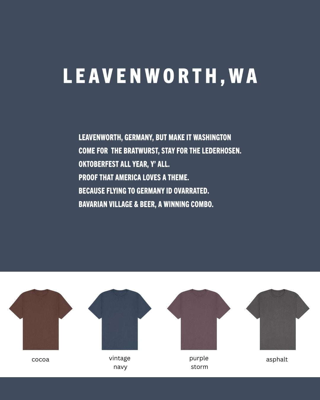 Leavenworth, WA Oversized Heavyweight T-Shirt – Bavarian Vibes Only