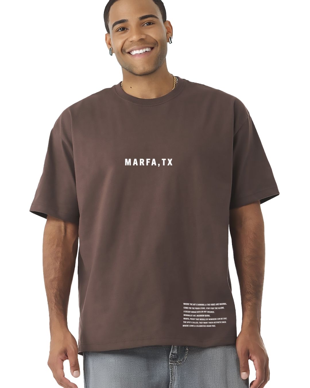Marfa, TX Oversized Tee 🛸 Where cows roam, celebs hide, and the aliens might just stop by.