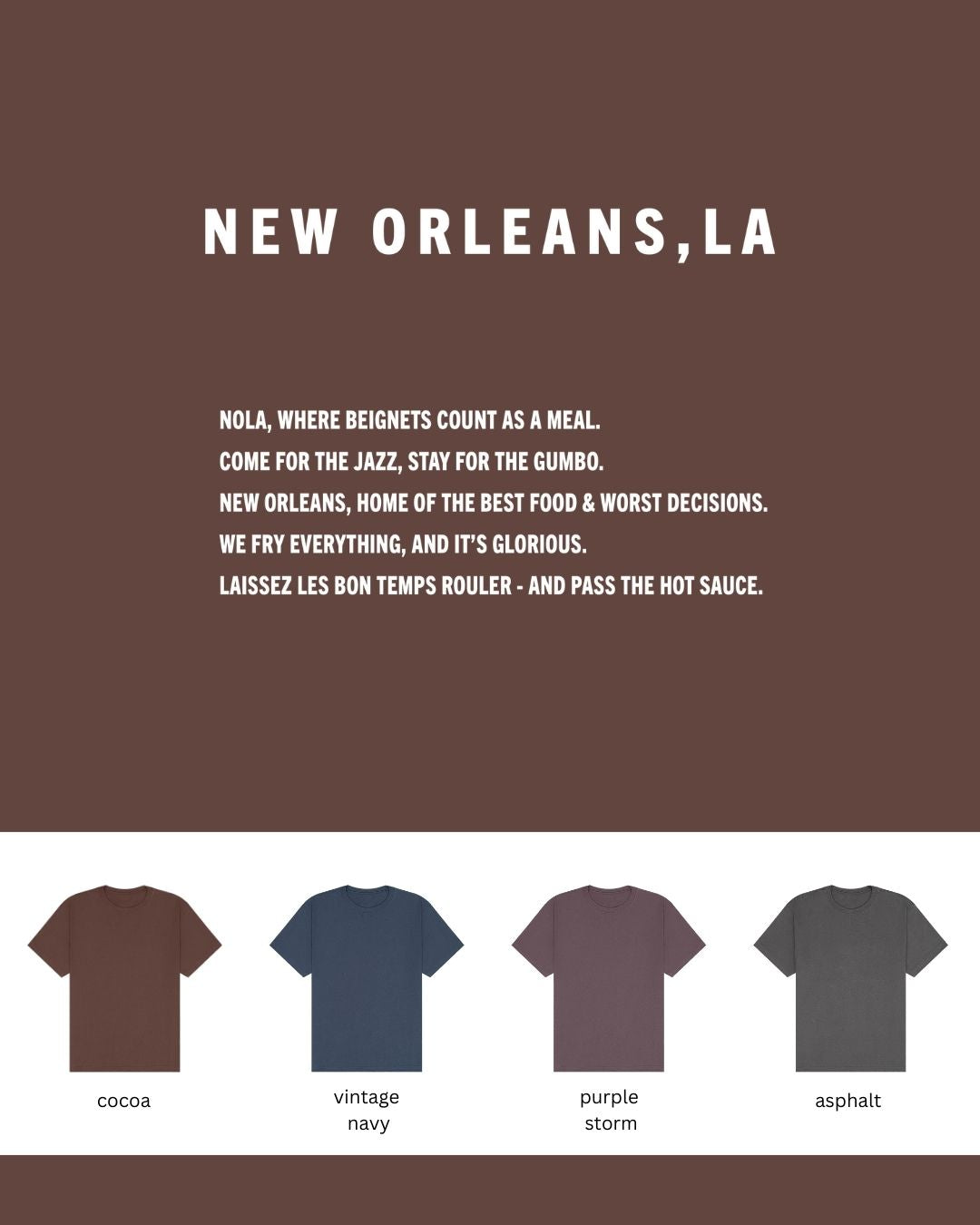 New Orleans, LA Oversized Heavyweight T-Shirt – Gumbo, Grit & Jazz Sass