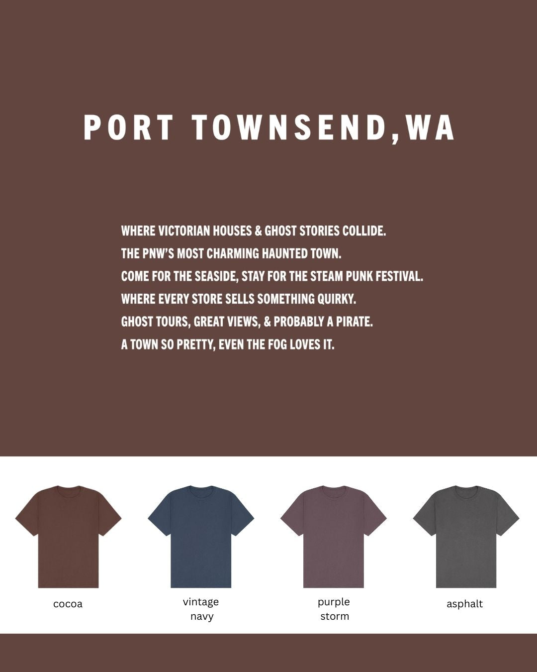Port Townsend, WA Oversized Heavyweight T-Shirt – Spooky Charm, Salty Air & Steampunk Sass