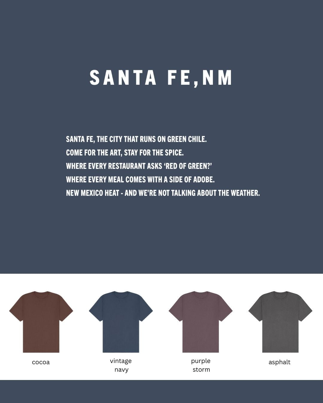 Santa Fe, NM Oversized Heavyweight T-Shirt – Heat, Huevos & Adobe Vibes