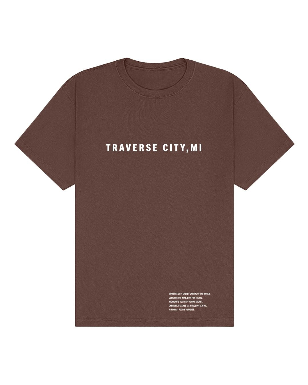 Traverse City, MI Oversized Heavyweight T-Shirt – Cherries, Beaches & Bliss