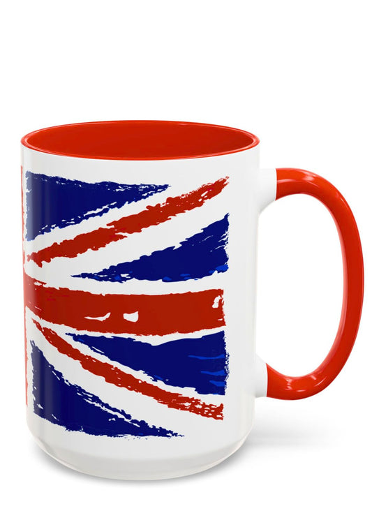 Mug with Union Jack design on a white background - right view