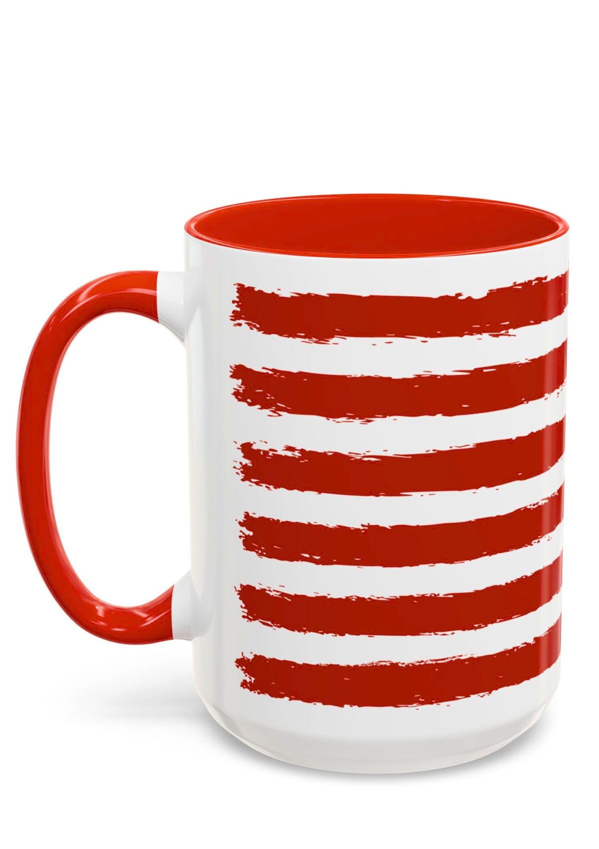 USA Flag Mug with bullet holes in the place of stars - ink and asphalt art design - right side image