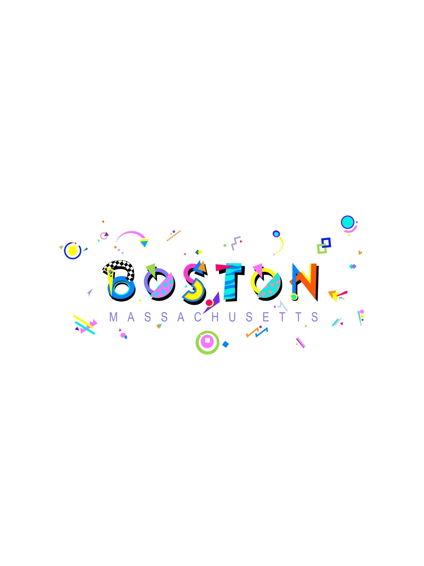 Boston Massachusetts POPtype Art