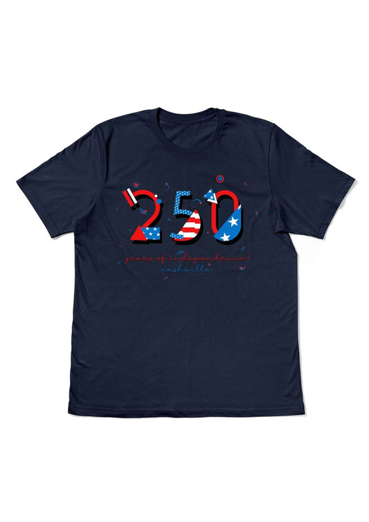Nashville USA 250 t-shirt navy blue 250 years of independence