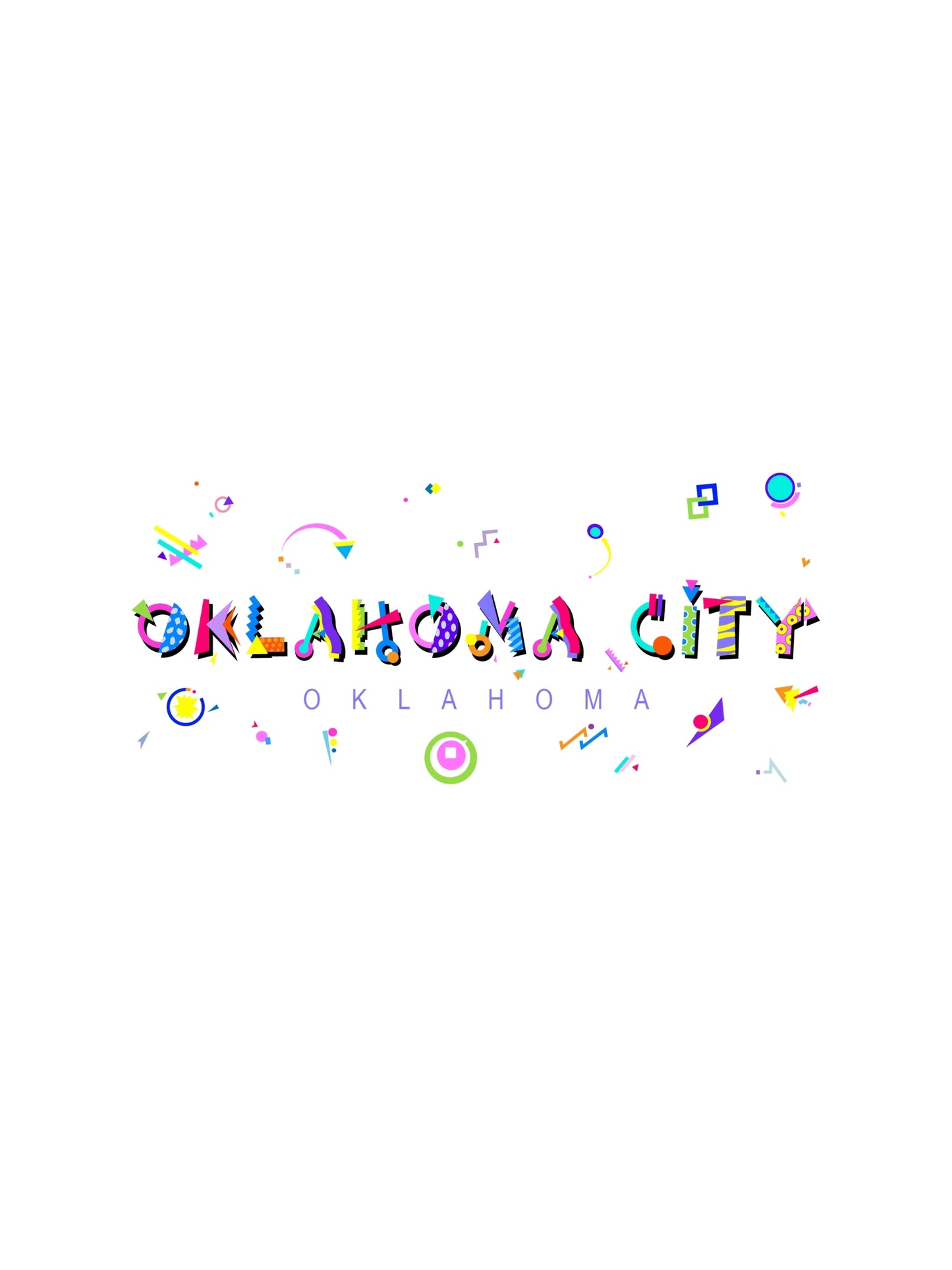 oklahoma city souvenir t-shirt in memphis style font