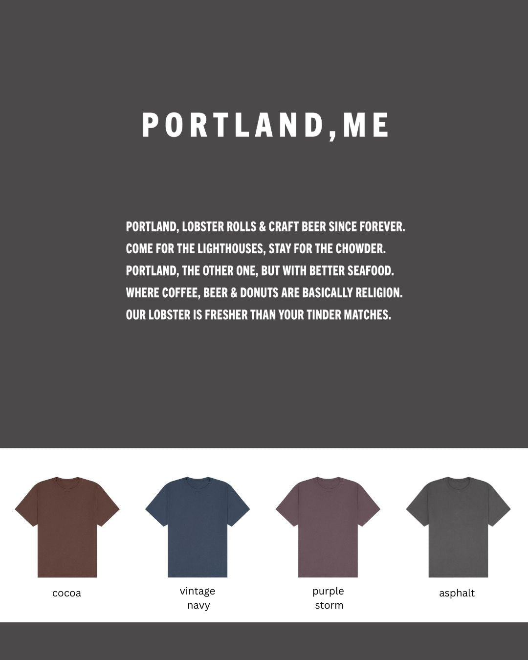 Portland, ME Oversized Heavyweight T-Shirt – Lobster Rolls & Lighthouses
