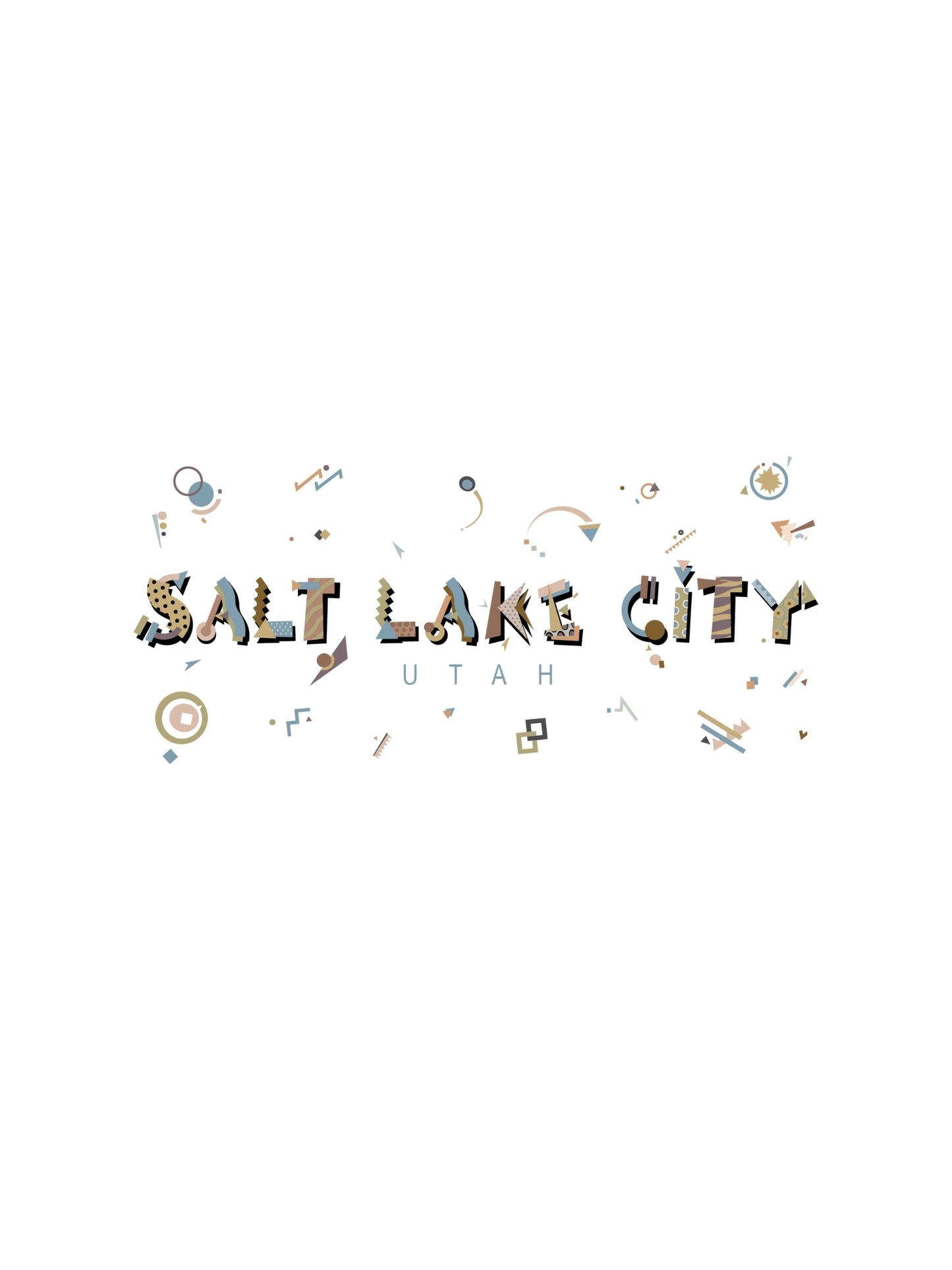 salt lake city neutral memphis style t-shirt