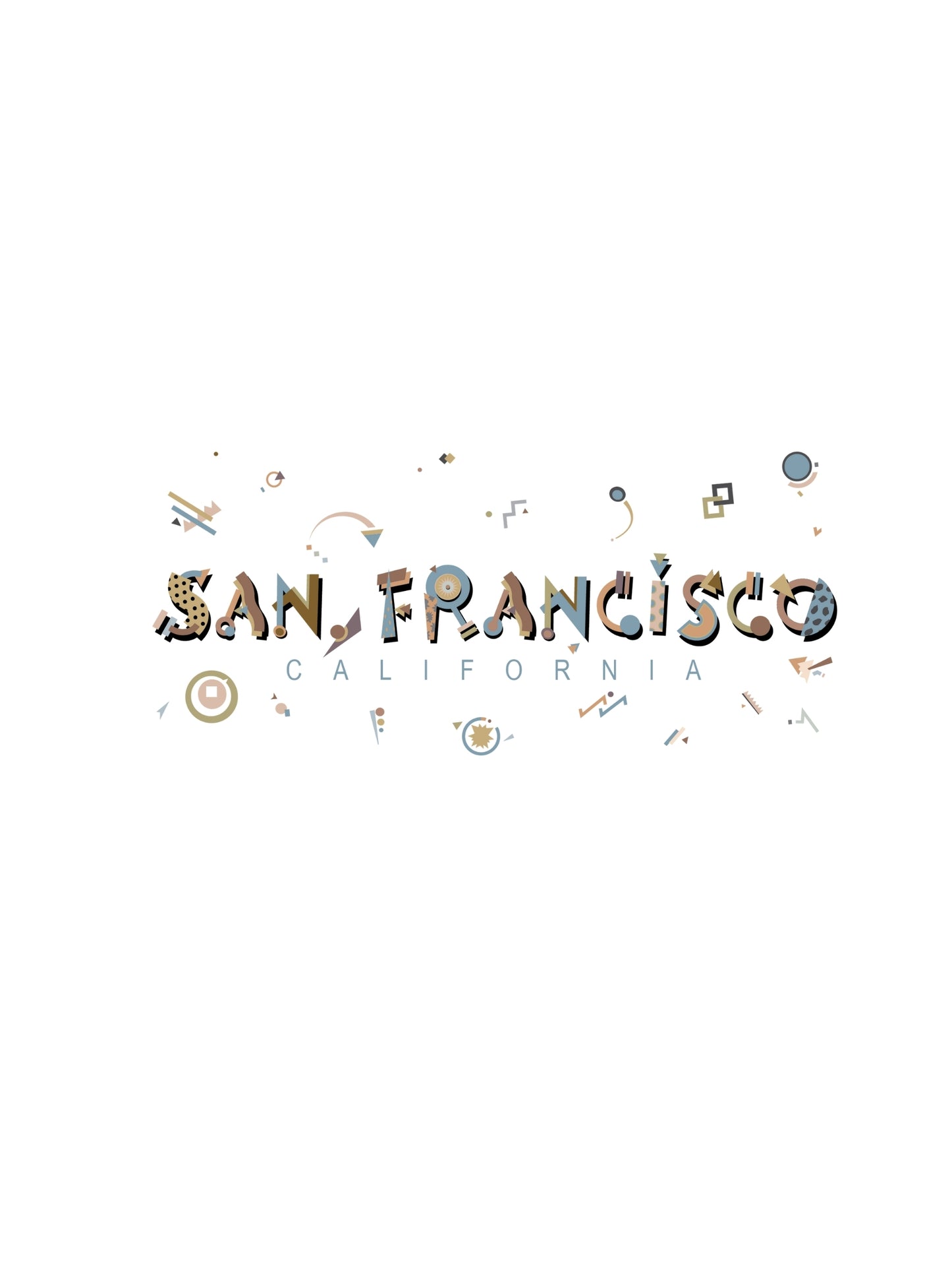 san francisco california memphis neutral style tee