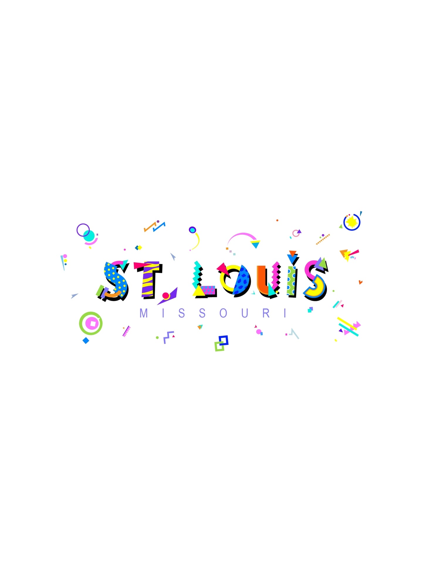 St Louis Missouri memphis style t-shirt - bright fun colors