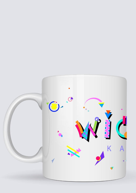 Wichita White Mug with POPtype graphics