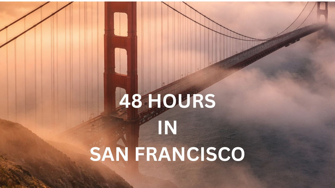 Golden Gate Bridge with fog rolling in — cinematic — upscale travel magazine style