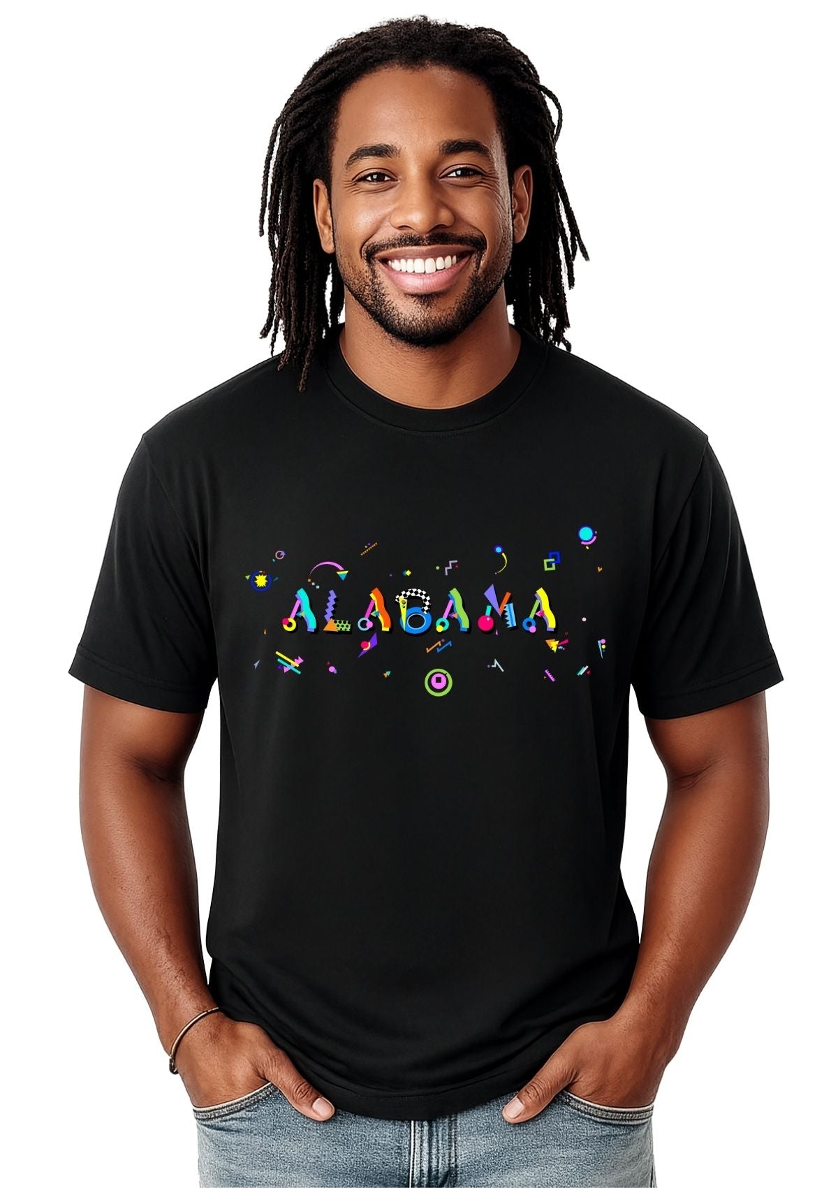 Alabama POPtype T-Shirt – Retro Memphis Style Souvenir Tee 🎉