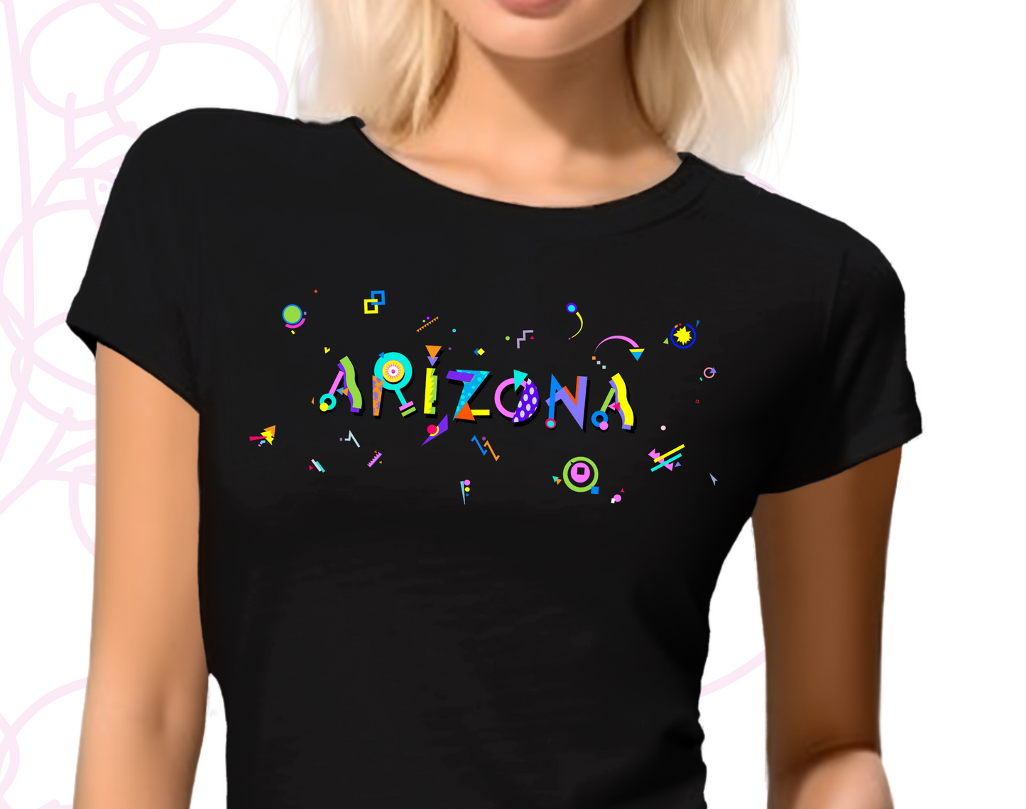 Arizona POPtype T-Shirt – Retro Memphis Style Desert Souvenir 🌵