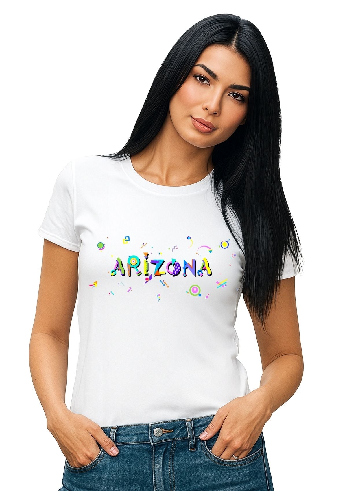 Arizona POPtype T-Shirt – Retro Memphis Style Desert Souvenir 🌵