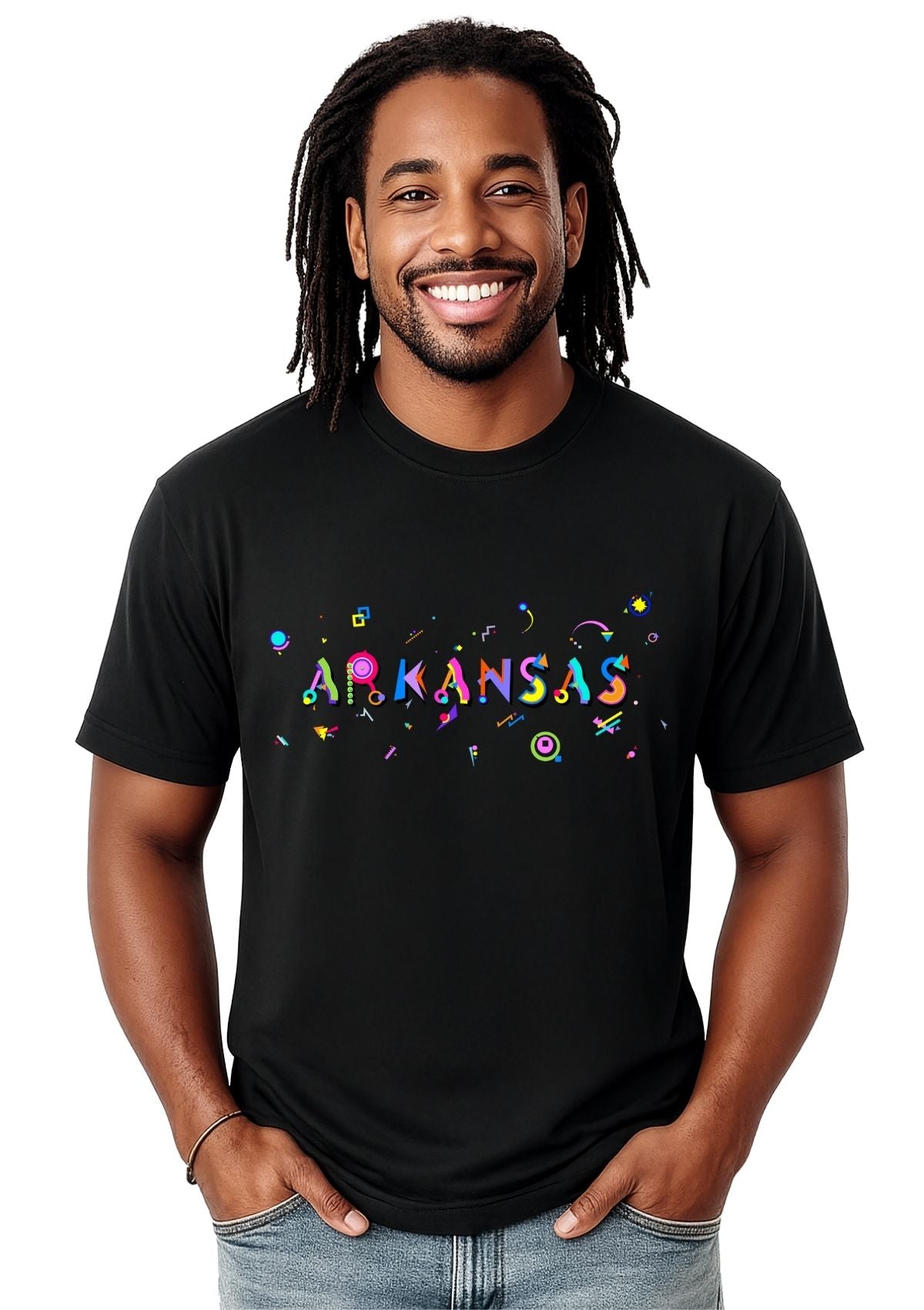 Arkansas POPtype T-Shirt – Retro Memphis Style Souvenir Tee 🐗