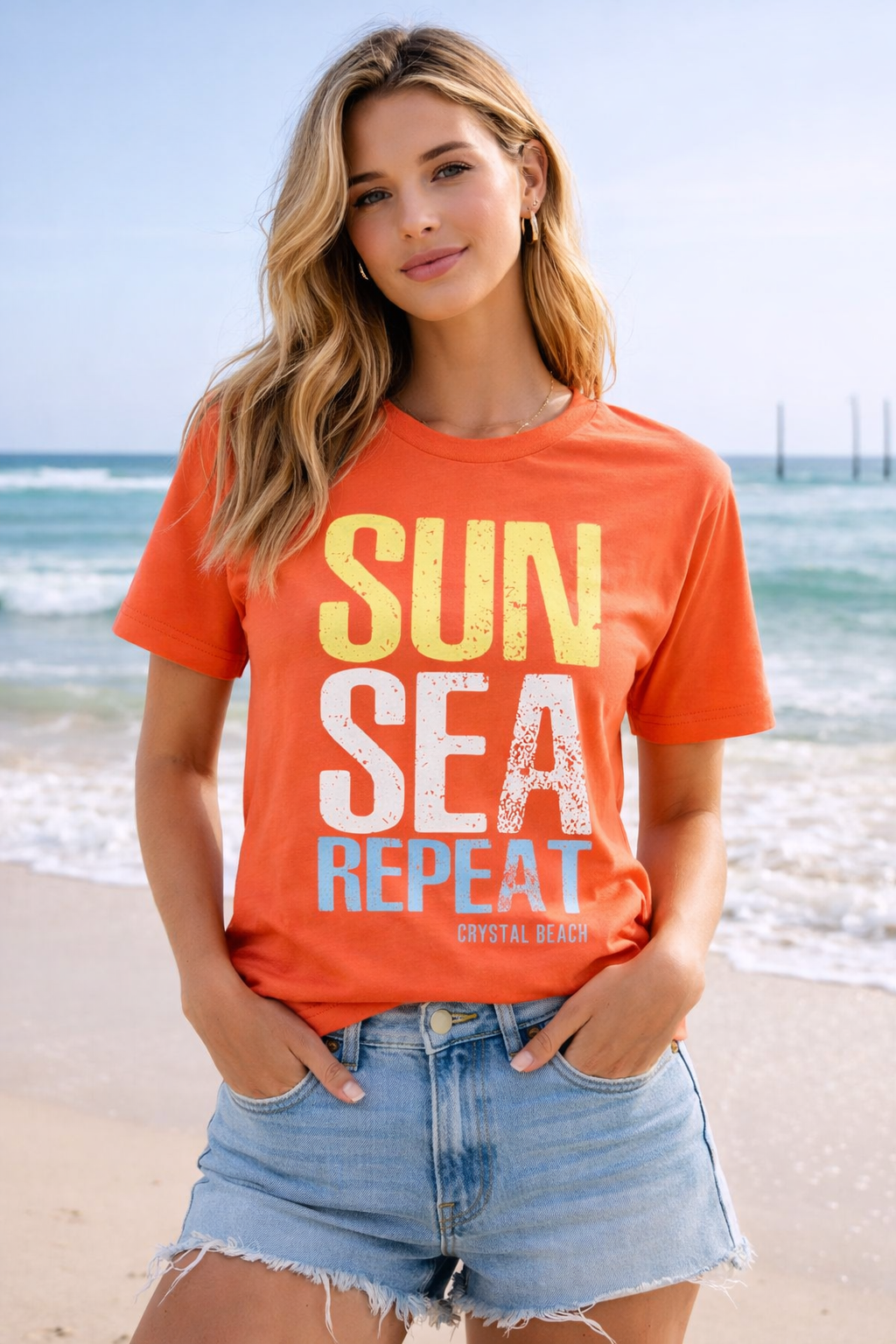 Clearwater Beach - “Sun Sea Repeat” T-Shirt