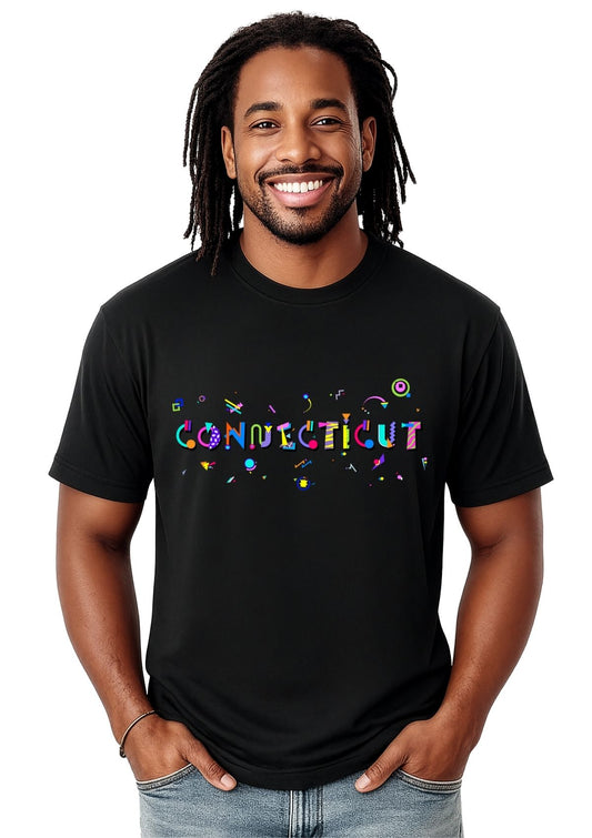 Connecticut POPtype T-Shirt – Retro Memphis Style Souvenir Tee ⚓