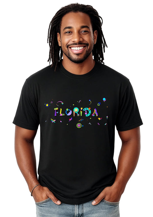 Florida POPtype T-Shirt – Retro Memphis Style Sunshine State Souvenir 🌴