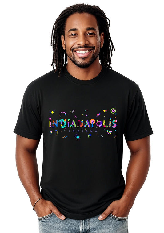 Indianapolis POPtype T-Shirt – Bold, Retro, and Full of Indy Spirit