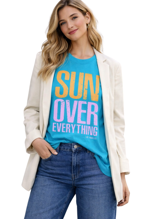 Los Angeles “Sun Over Everything” T-Shirt – Coastal Blue
