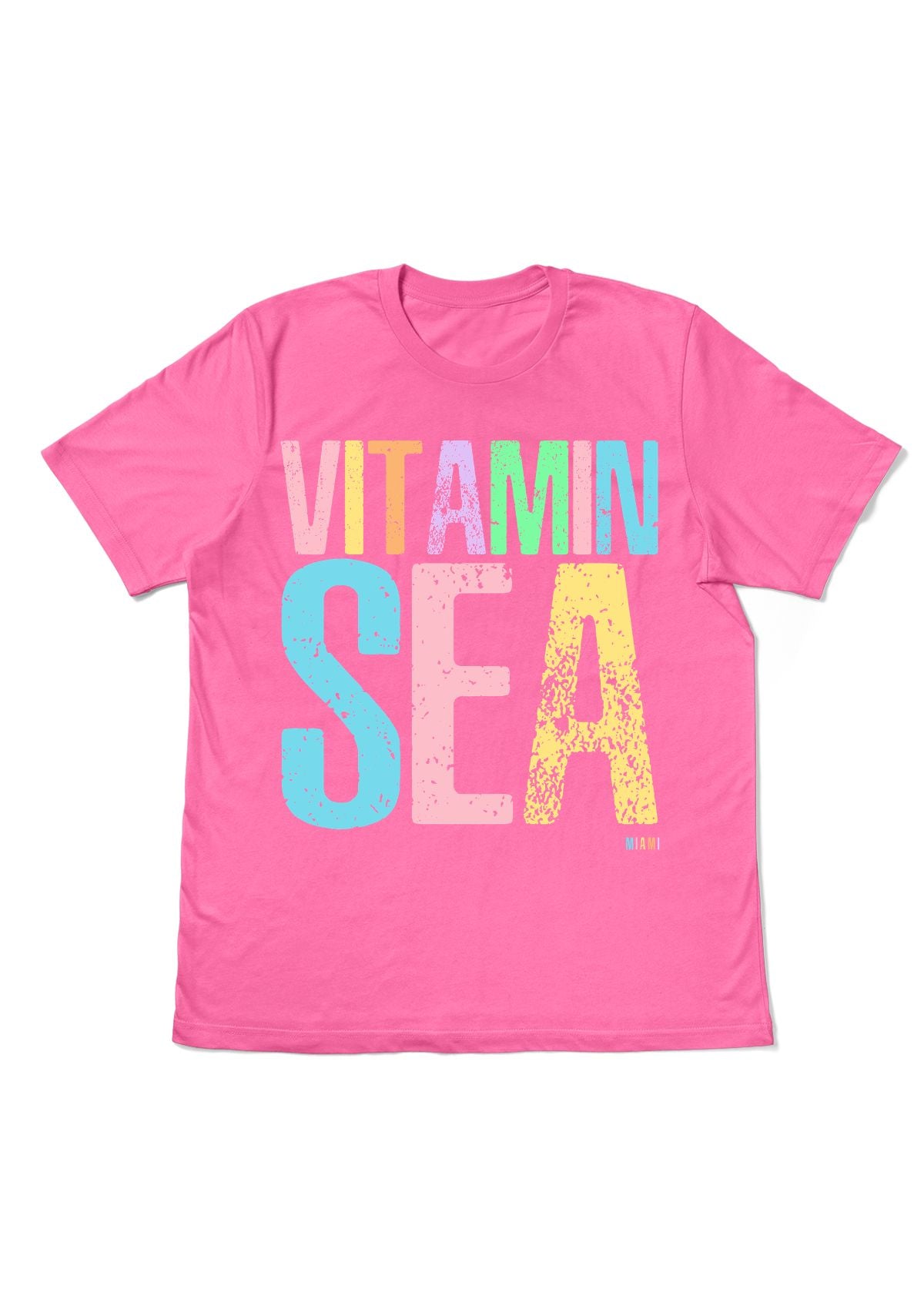 miami vitamin sea pink t-shirt in bold large type