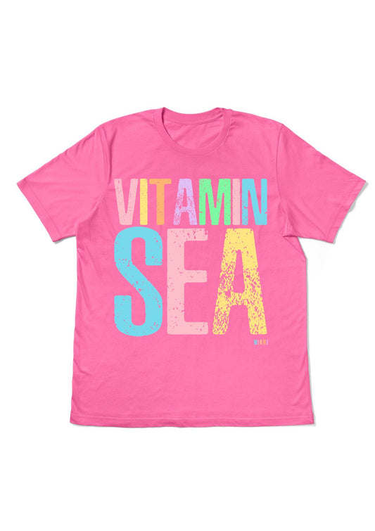 miami vitamin sea pink t-shirt in bold large type