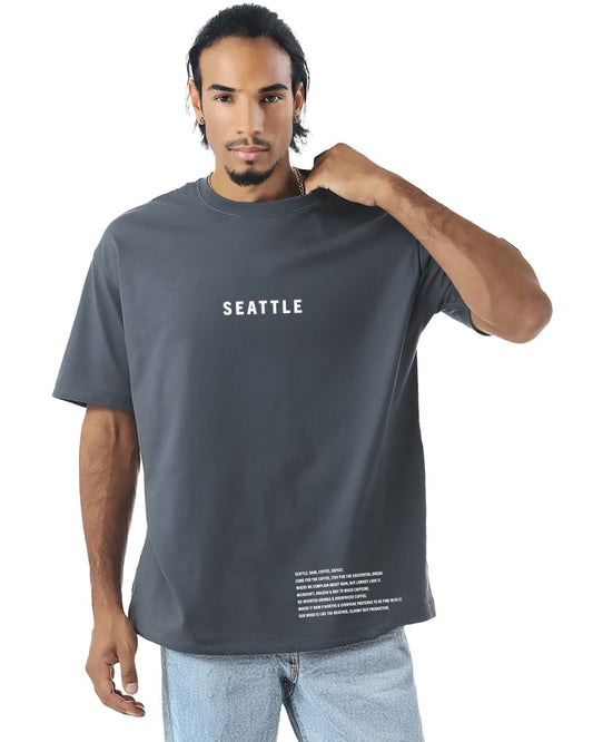 Seattle Oversized Heavyweight T-Shirt – Rainy Day Realness, Brewed Daily
