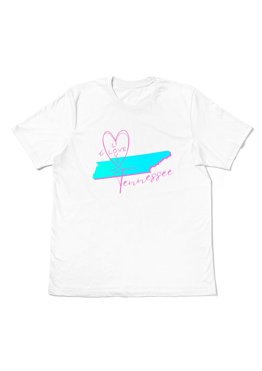 I Love Tennessee Women’s T-Shirt – Premium Airlume Cotton Graphic Tee
