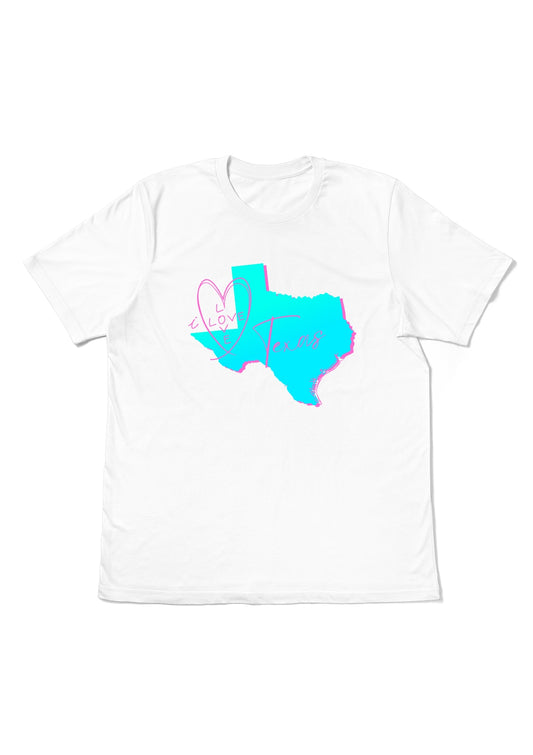 I Love Texas Women’s T-Shirt – Premium Airlume Cotton Graphic Tee