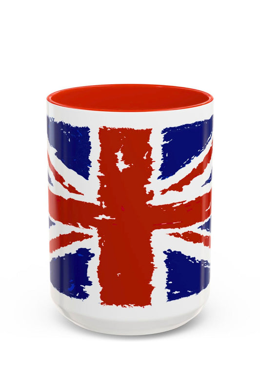 Mug with Union Jack design on a white background - front view