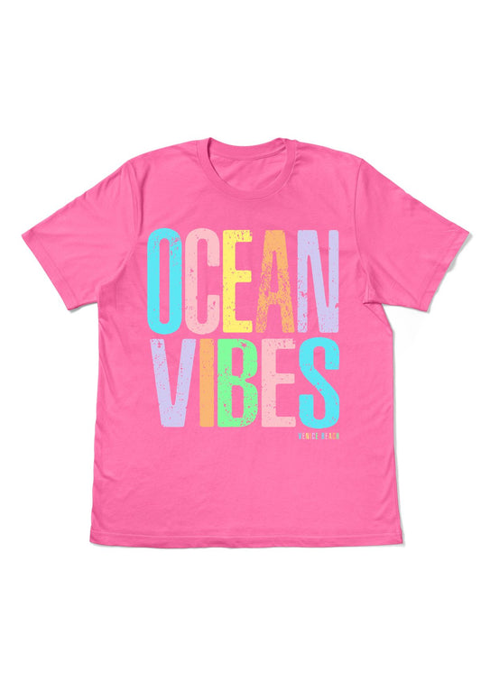 Venice Beach “Ocean Vibes” T-Shirt – Miami Pink