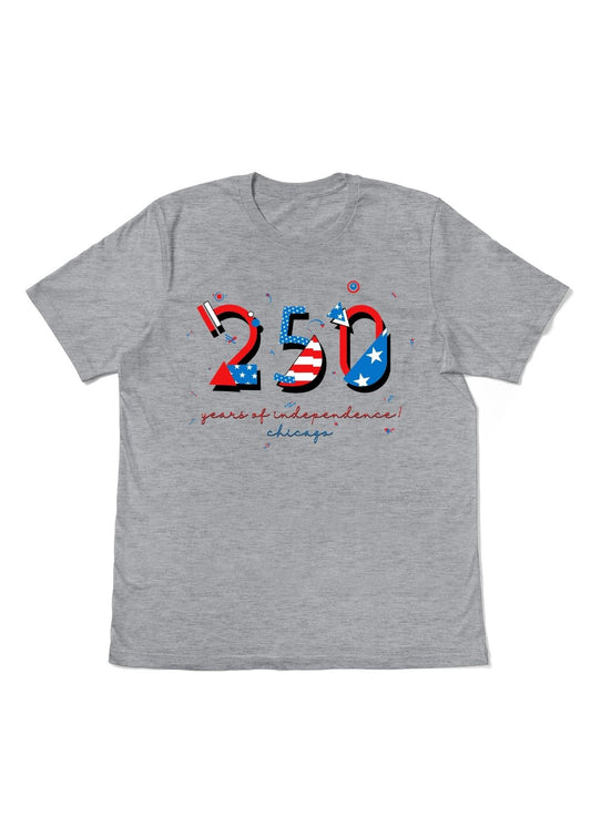 Chicago USA 250 t-shirt athletic grey 1776 2026