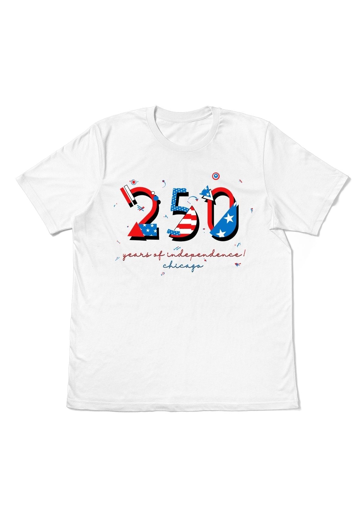 Chicago USA 250 t-shirt white 250 years of independence design