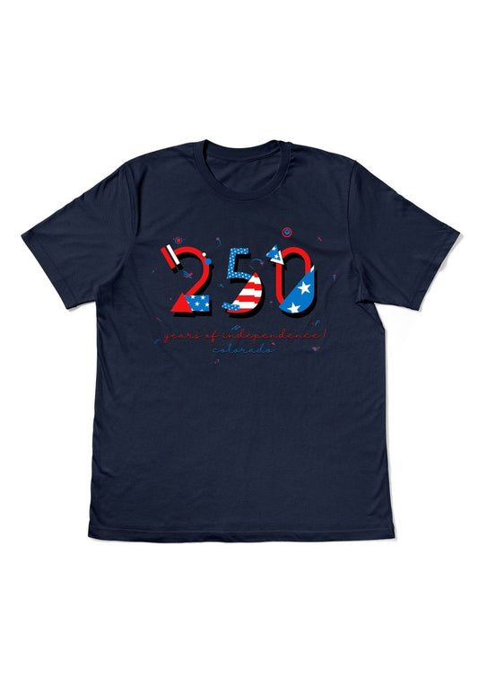 Colorado USA 250 t-shirt navy blue 250 years of independence
